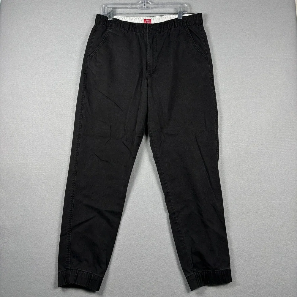 Levis XX Chino Jogger Pants Elastic Waist Cuffs Large Black